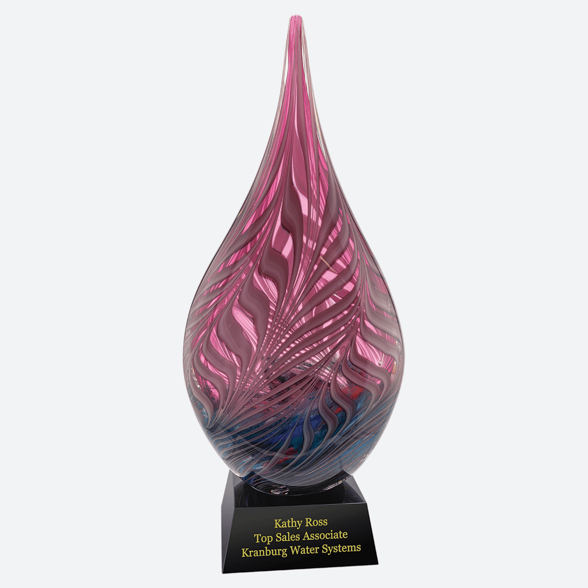 Multi-Color Hollow Raindrop Art Glass