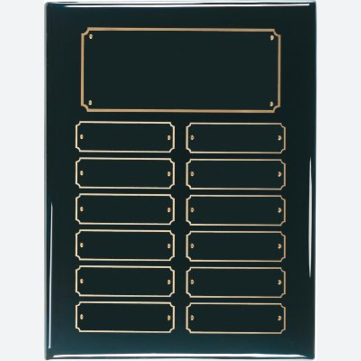 12 Plate Black Piano Finish Completed Perpetual Plaque