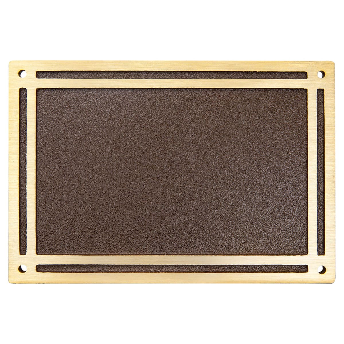 Bronze and Brown Rectangle Cast Aluminum Sign with 4 Mounting Screws