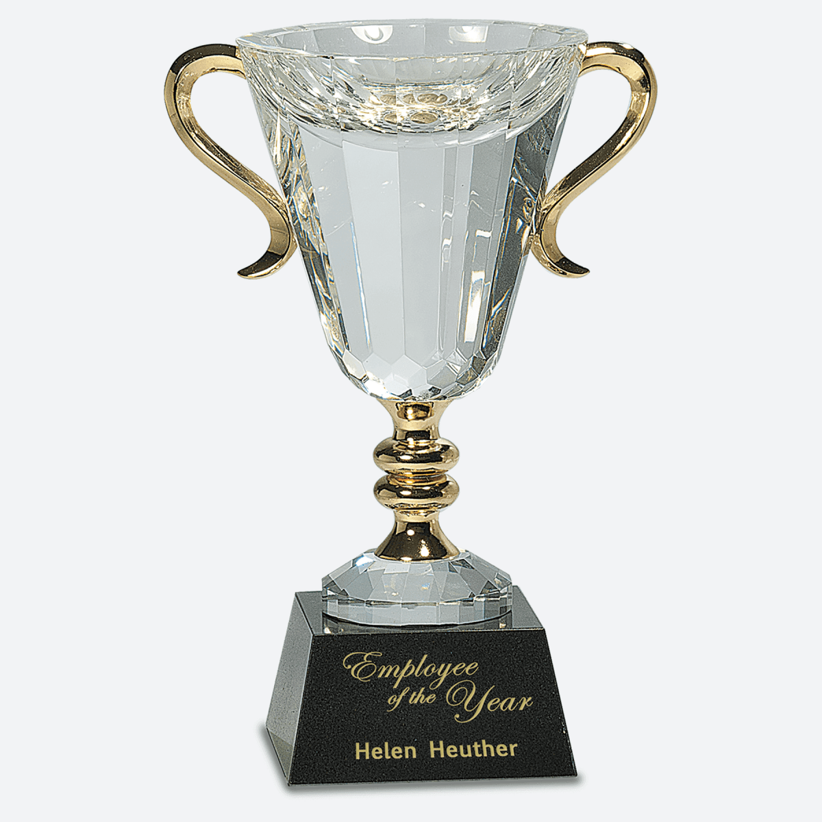 Crystal Cup with Gold Handles and Stem