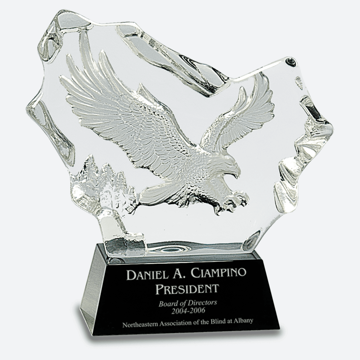 Crystal Carved Eagle on Black Base