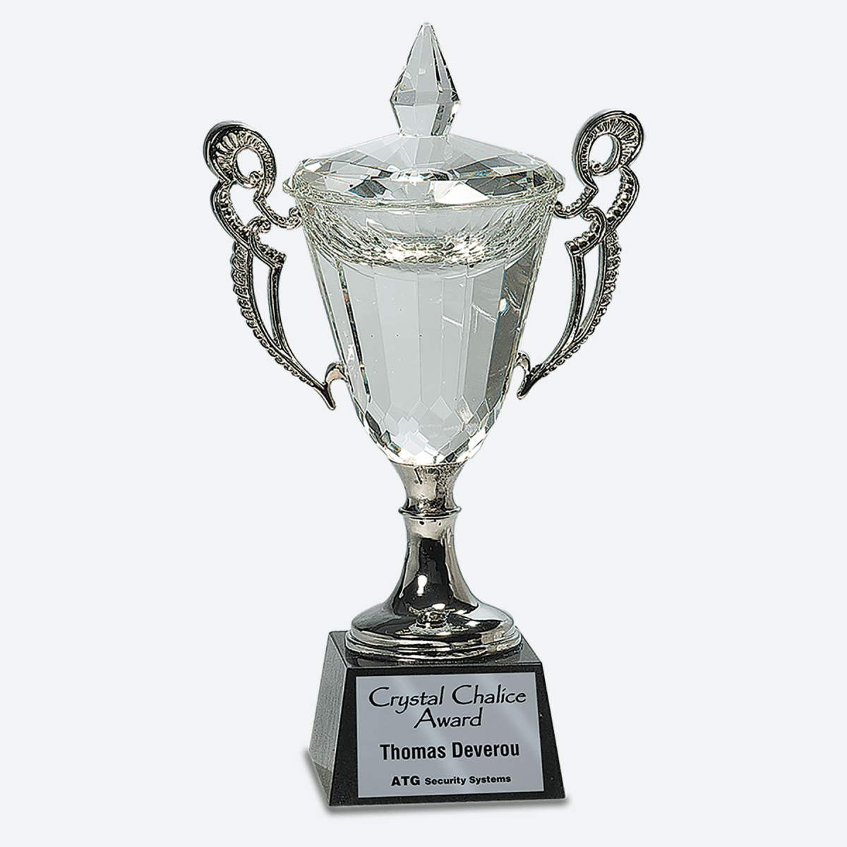 Crystal Cup with Silver Handles and Stem