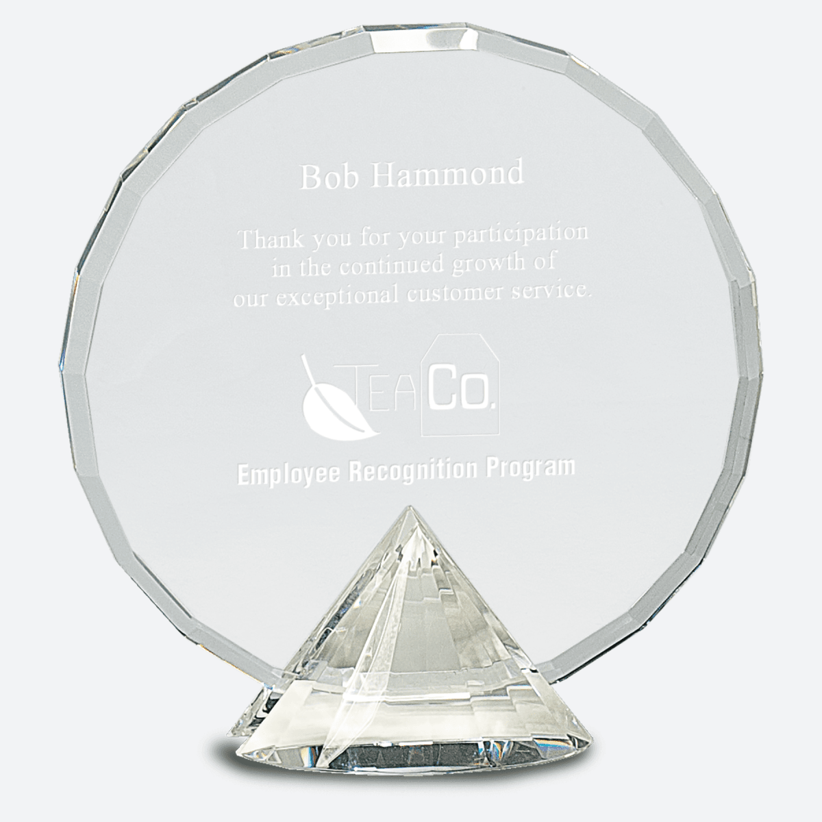 Clear Round Crystal on Clear Diamond Base