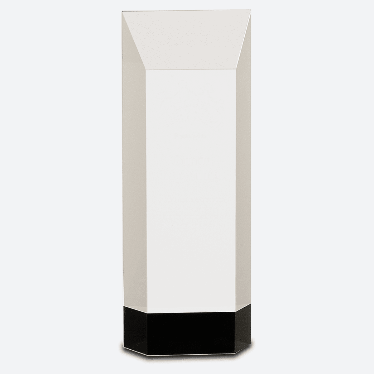 Clear Crystal Self-Standing Rectangle on Black Base