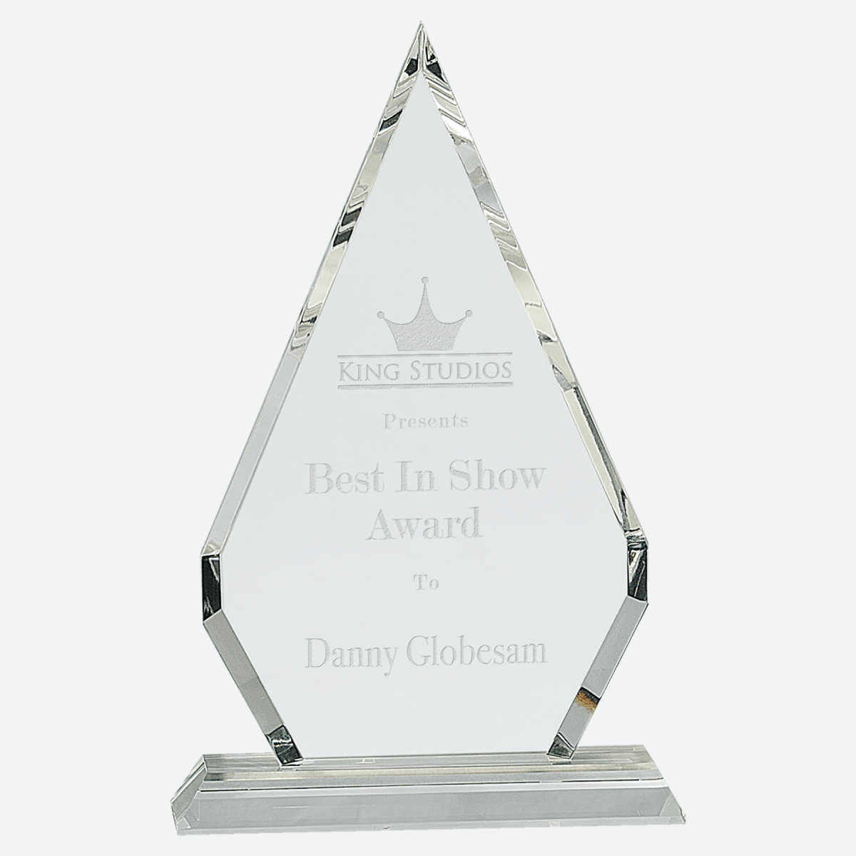 Crystal Diamond on Clear Pedestal Base