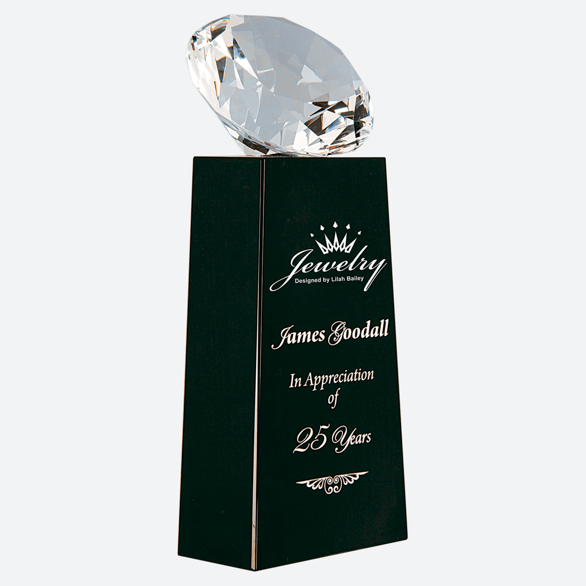 Crystal Diamond on Black Crystal Pedestal
