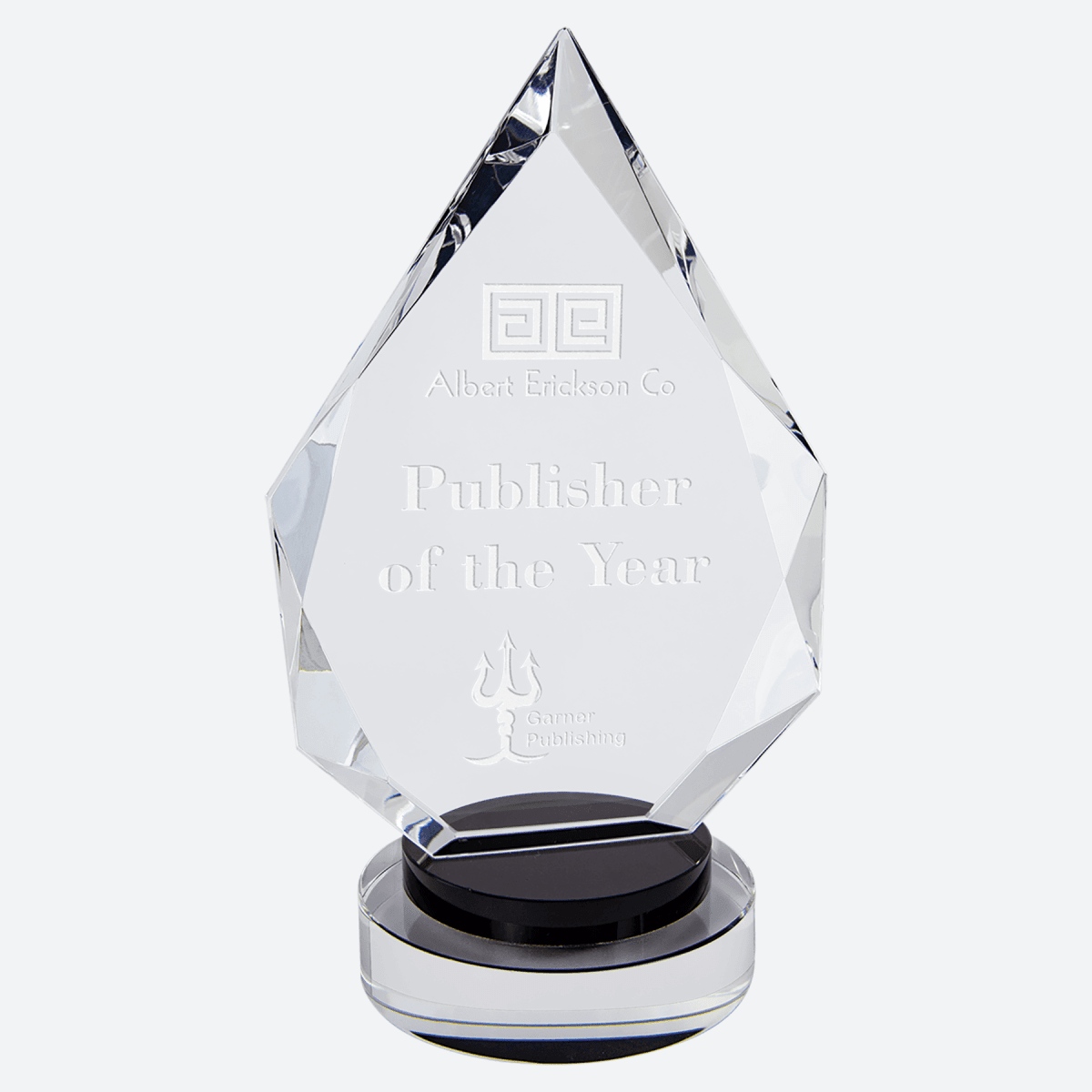 Diamond Crystal on Black and Clear Round Base