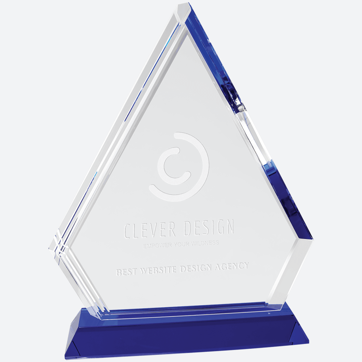 Crystal Diamond on Blue Pedestal Base