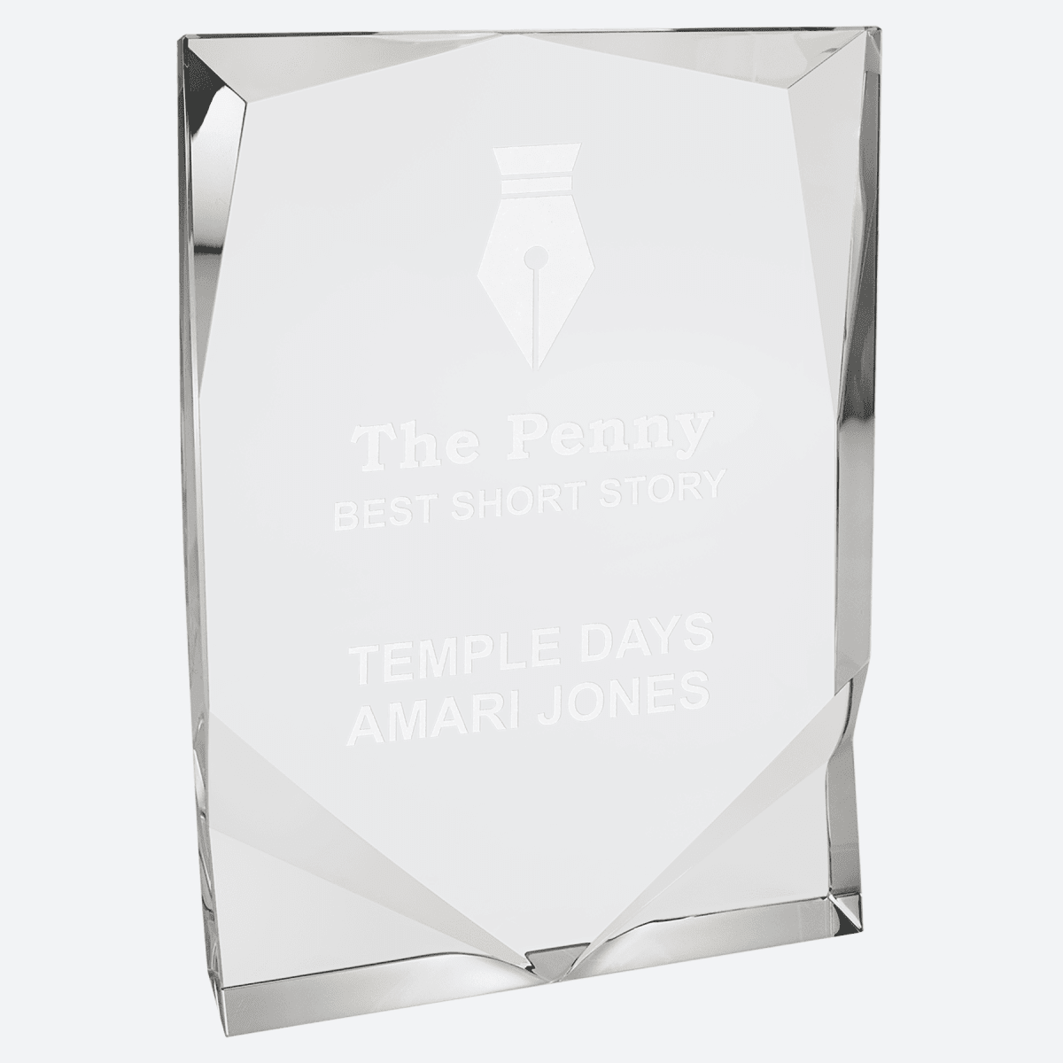 Crystal Rectangle with Two Front Bevels