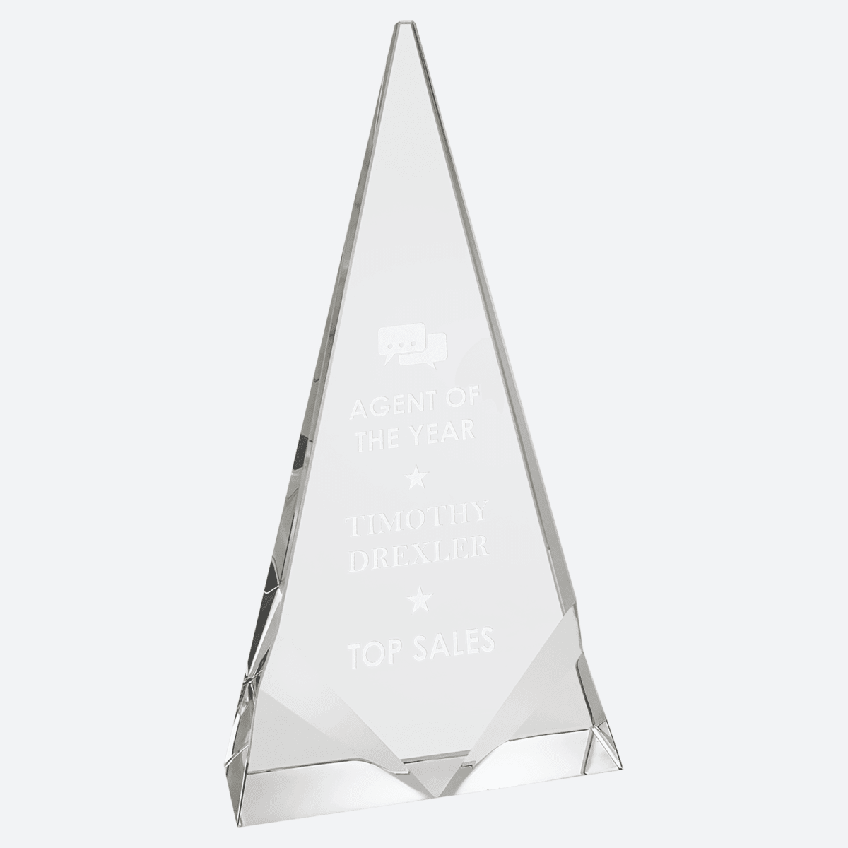 Crystal Triangle with Two Front Bevels