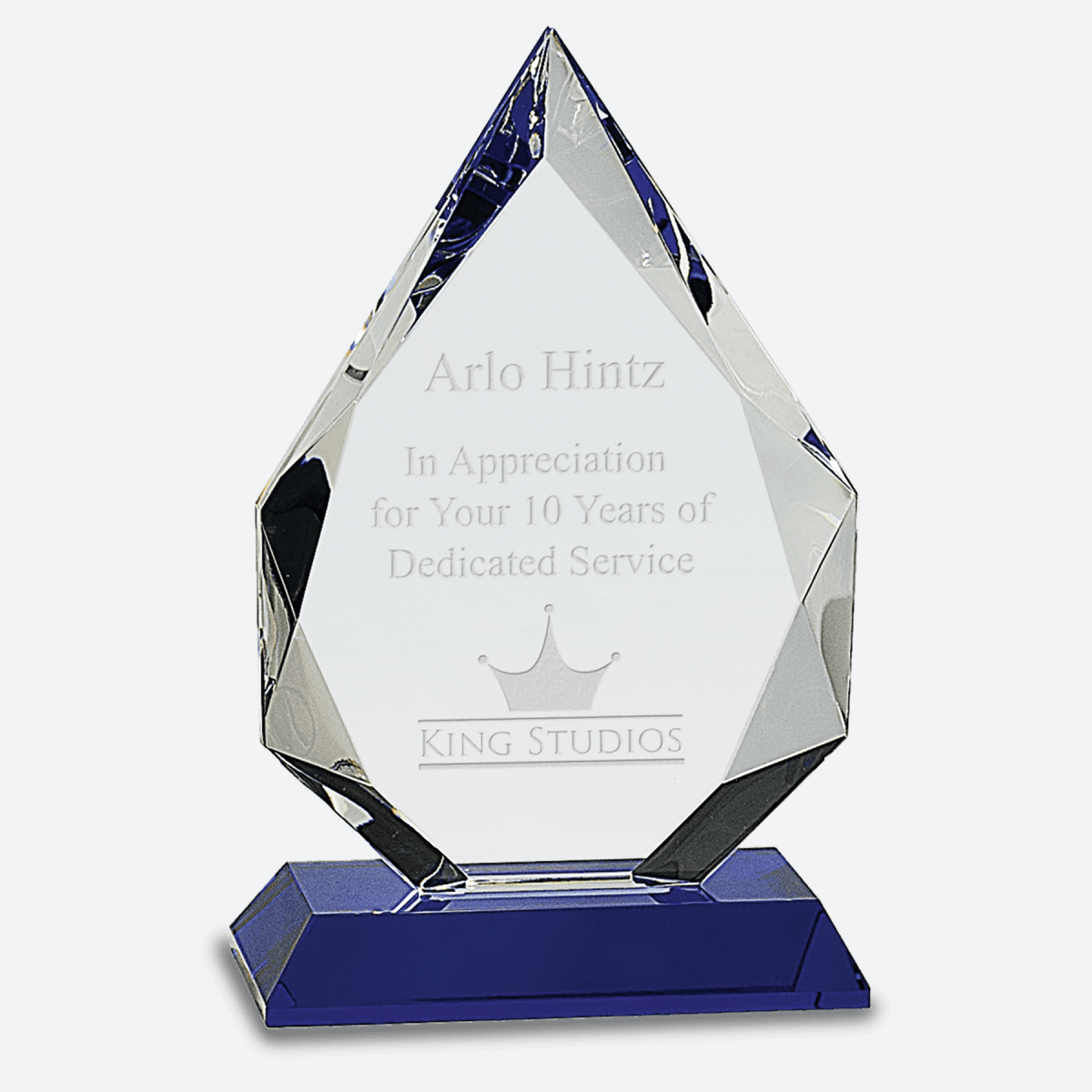 Diamond Crystal on Blue Pedestal Base