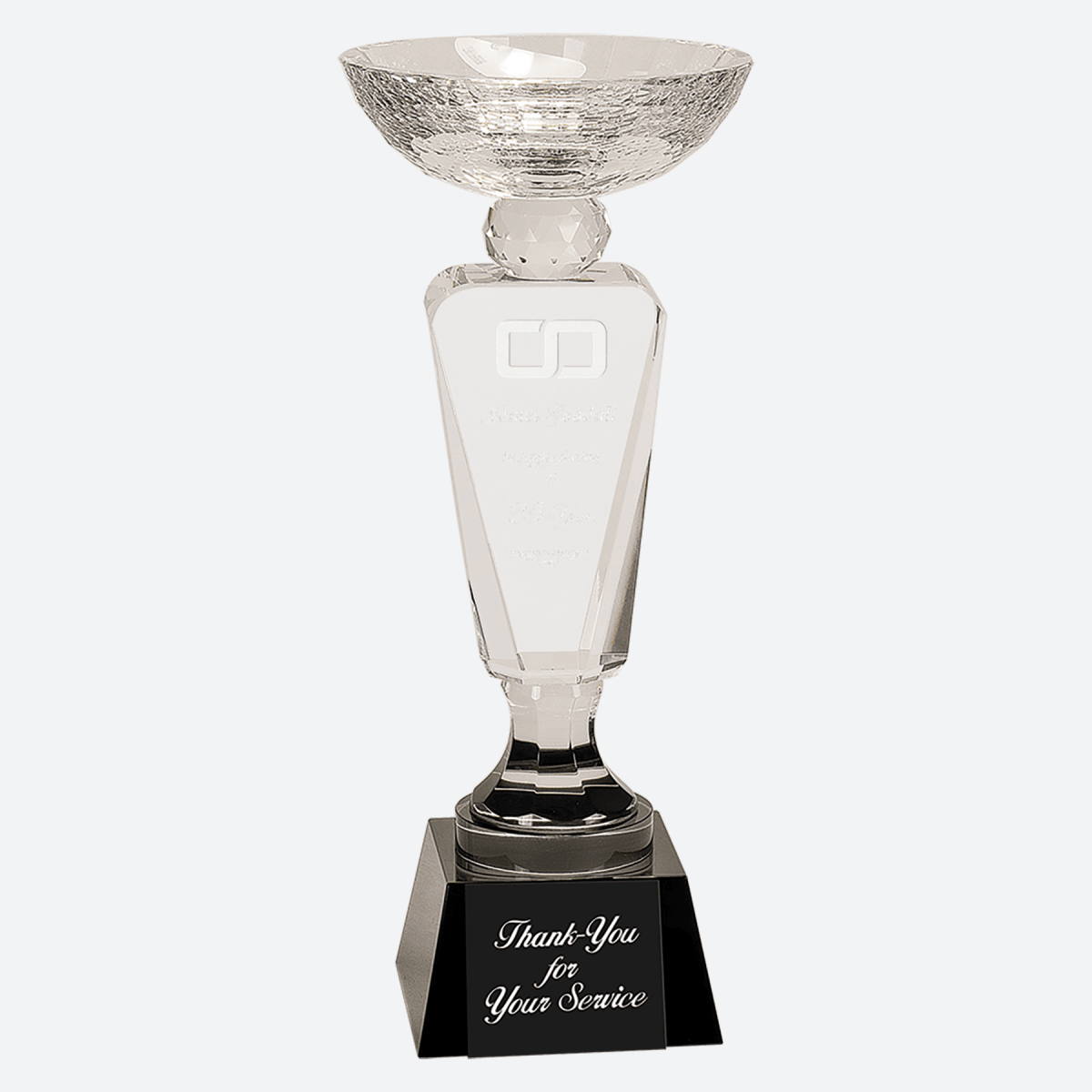 Clear Crystal Cup with Black Pedestal Base