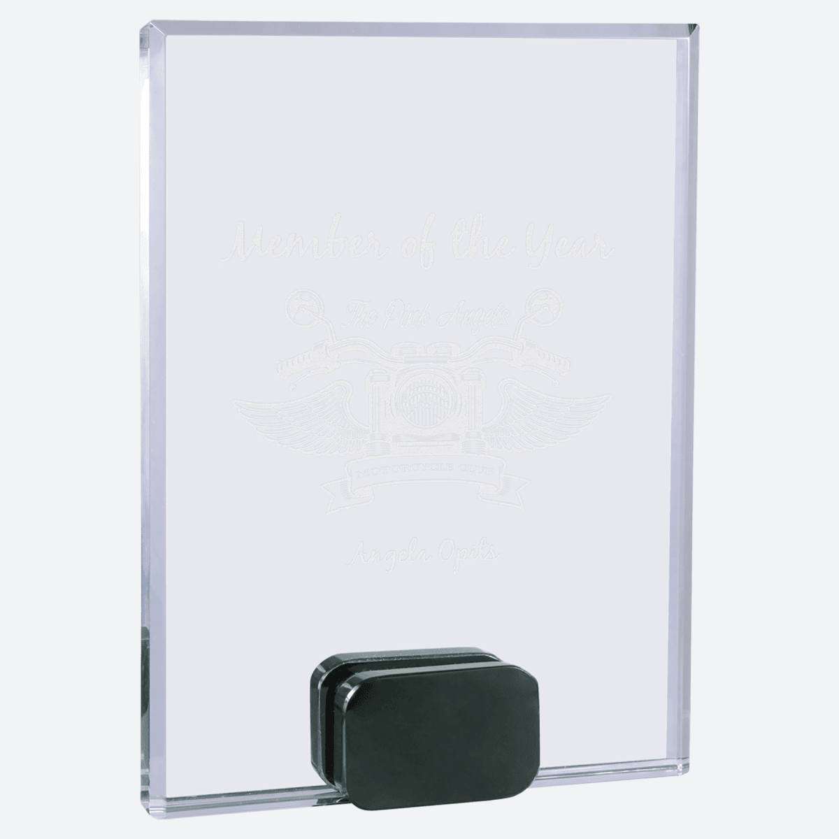 Crystal Rectangle with Black Crystal Base