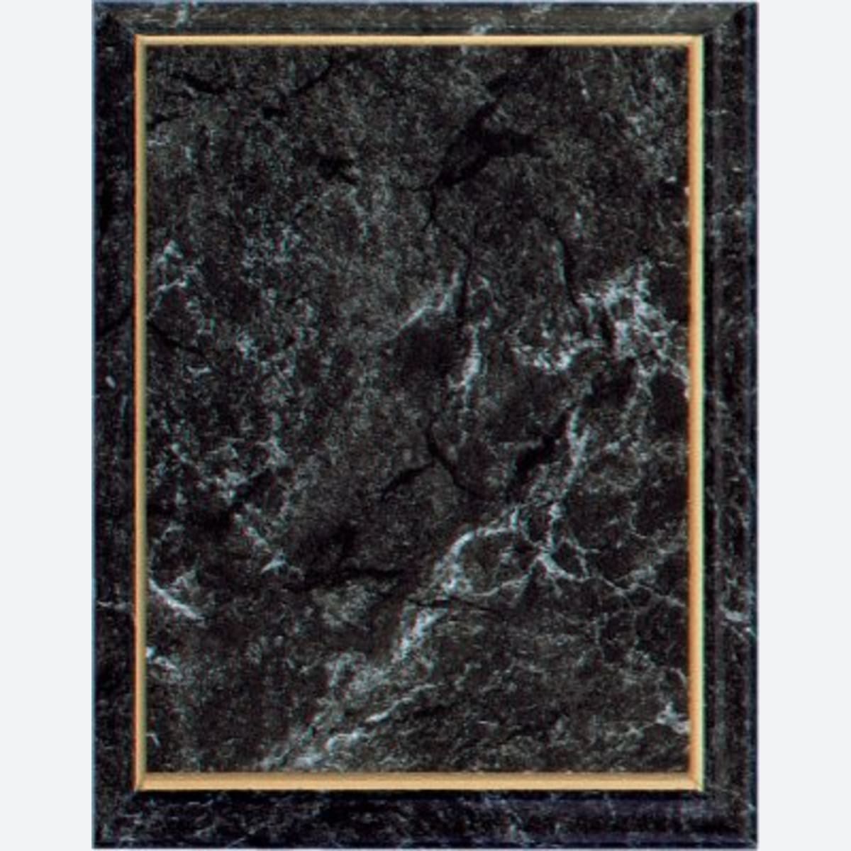 Improved Black Marble Finish Plaque with Gold Cove Edge