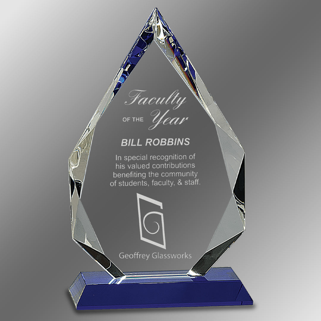 Diamond Crystal on Blue Pedestal Base