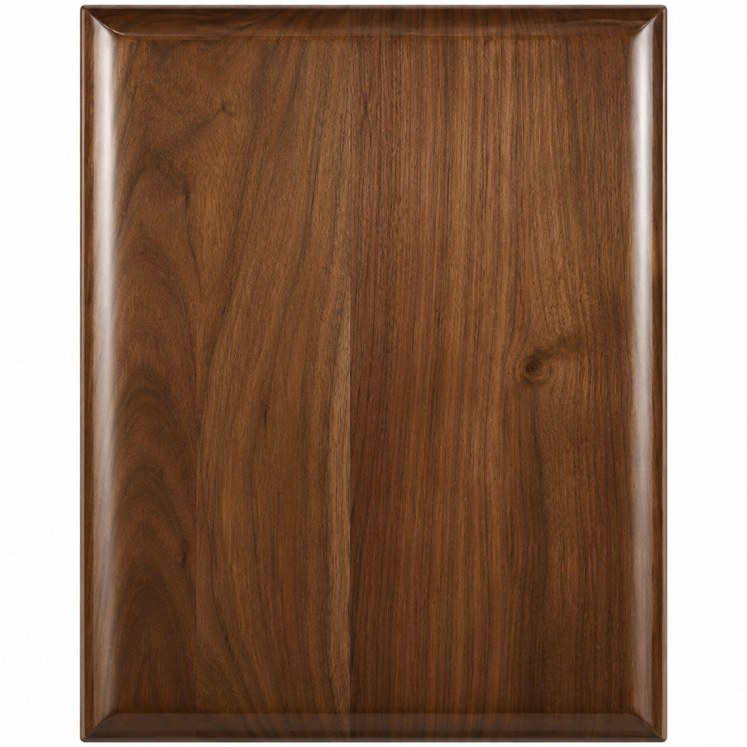 Elliptical Edge Square Corner Genuine Walnut Plaque