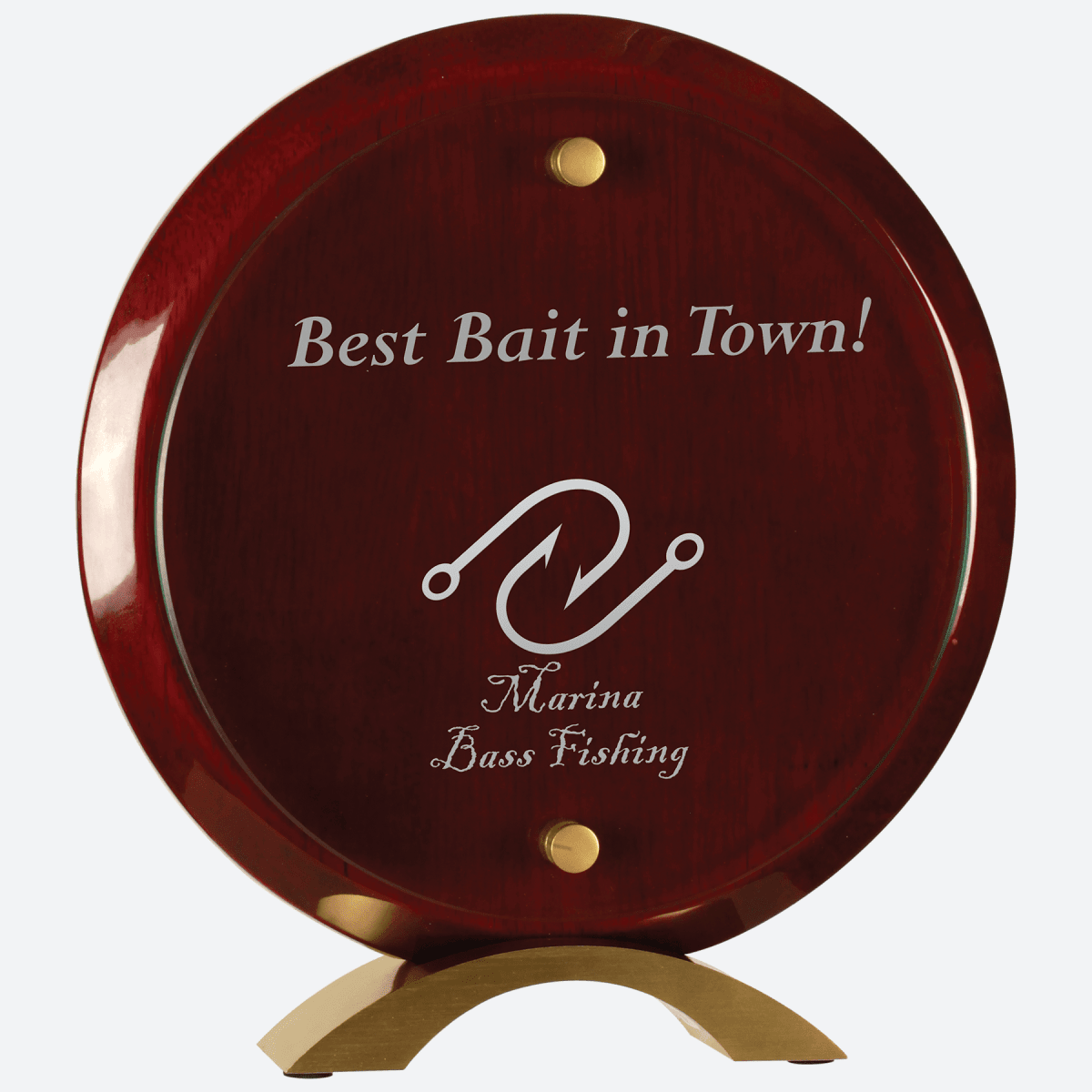 Round Rosewood Piano Finish Floating Acrylic Standup