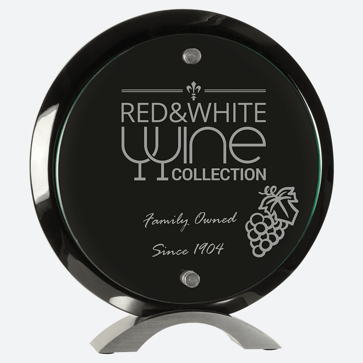 Round Black Piano Finish Floating Acrylic Standup