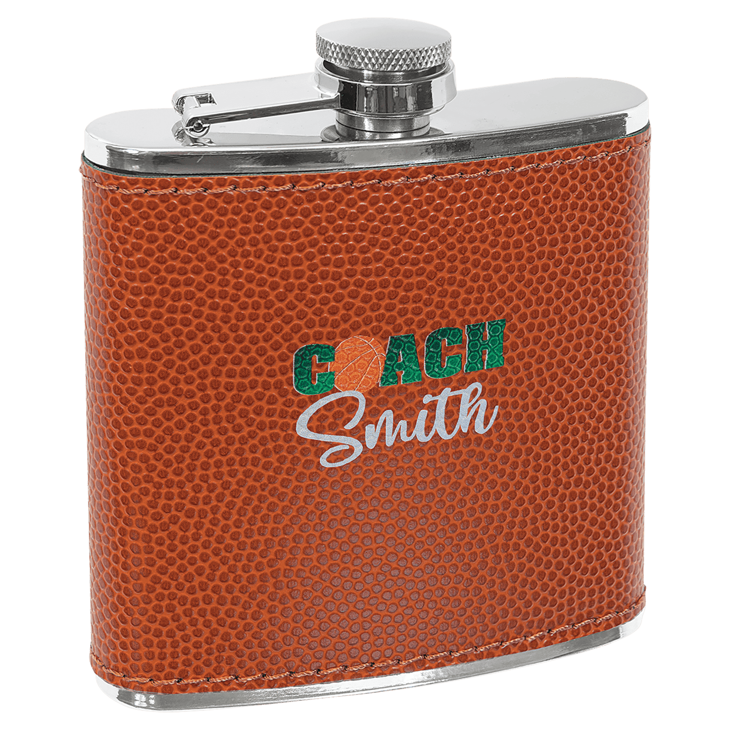 Basketball Leatherette Flask