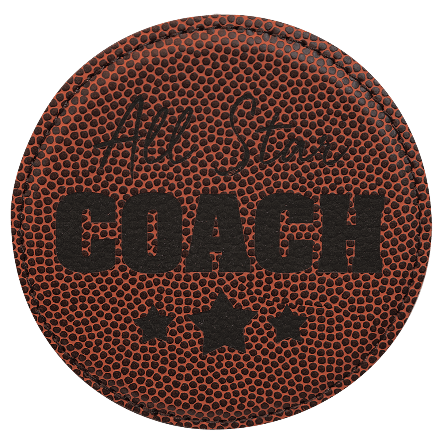 Round Football Leatherette Coaster