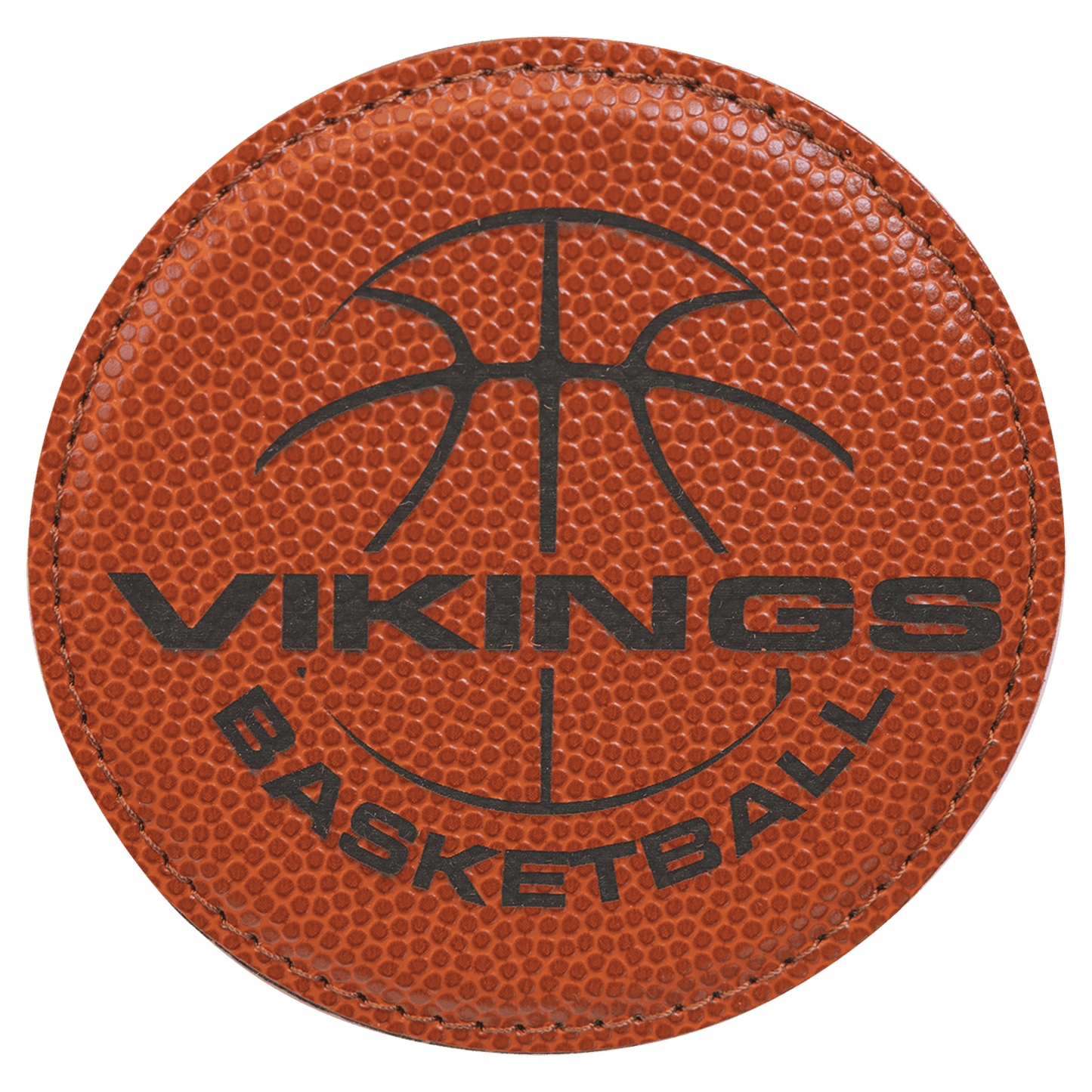 Round Basketball Leatherette Coaster