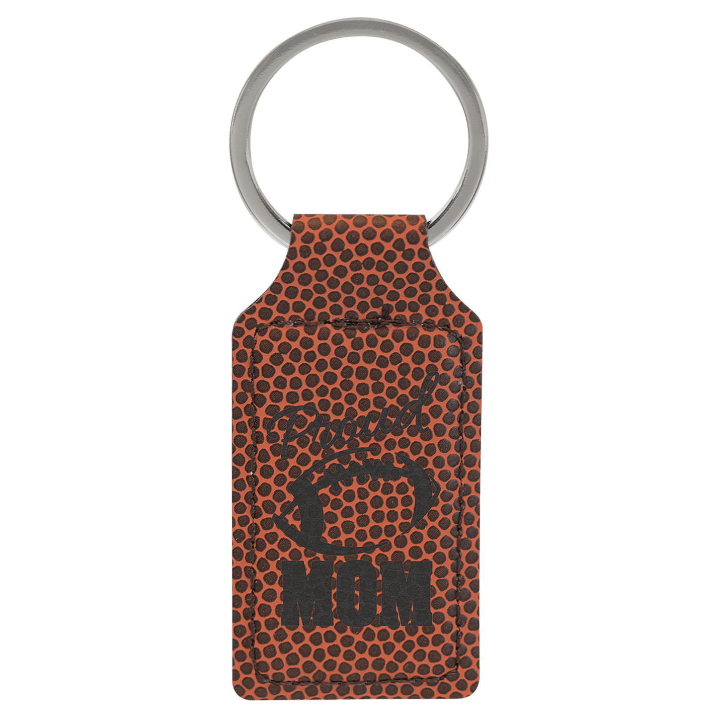 Football Leatherette Rectangle Keychain