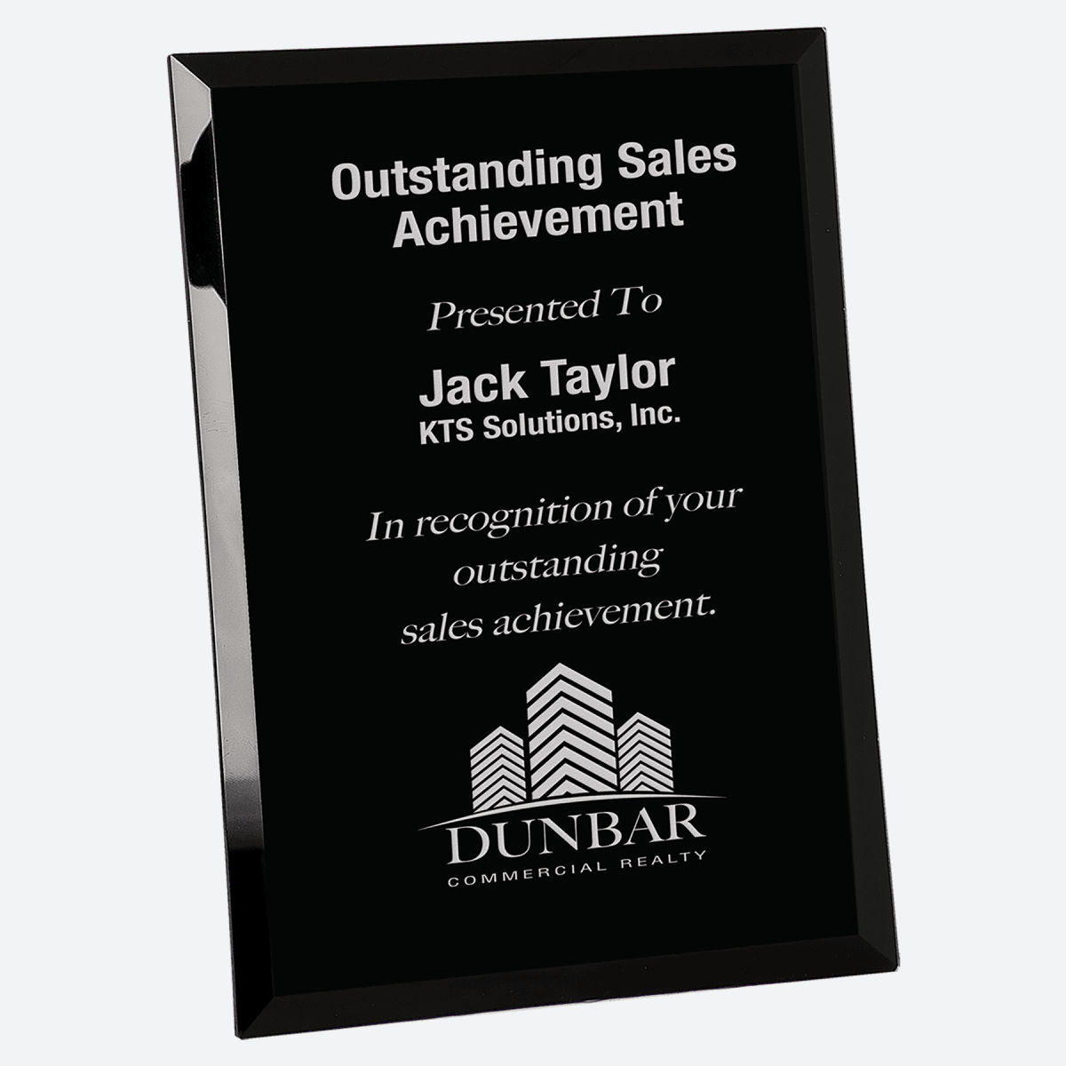 Black Glass Mirror Plaque