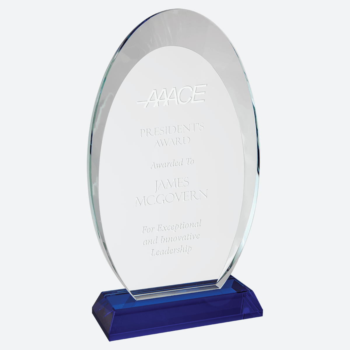 Oval Halo Glass with Blue Base
