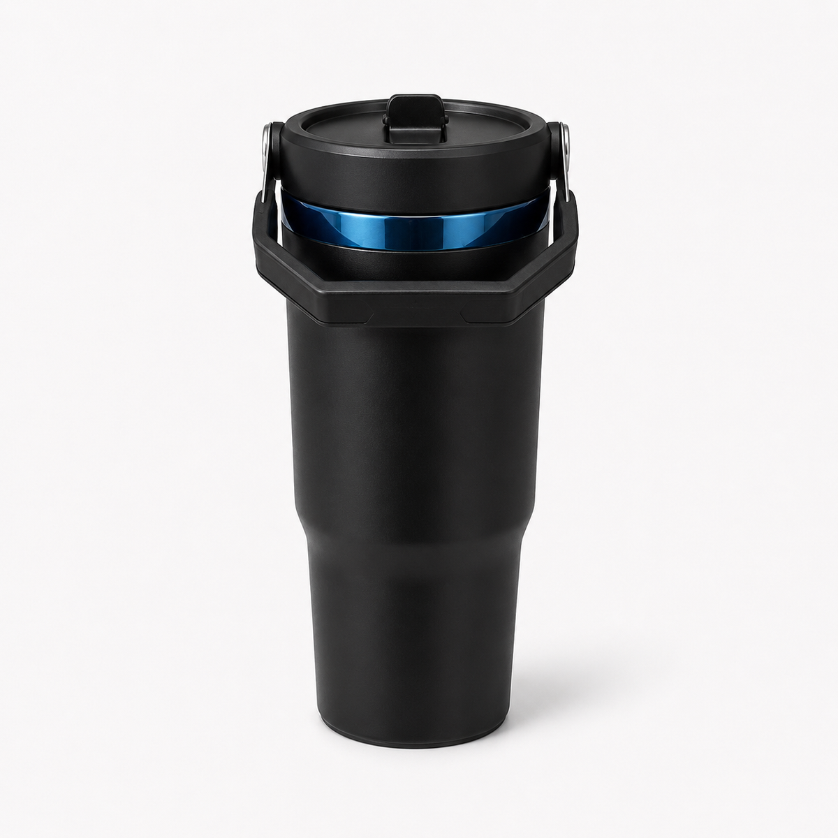 30 oz Blue Mirror-Plated Tumbler with Handle