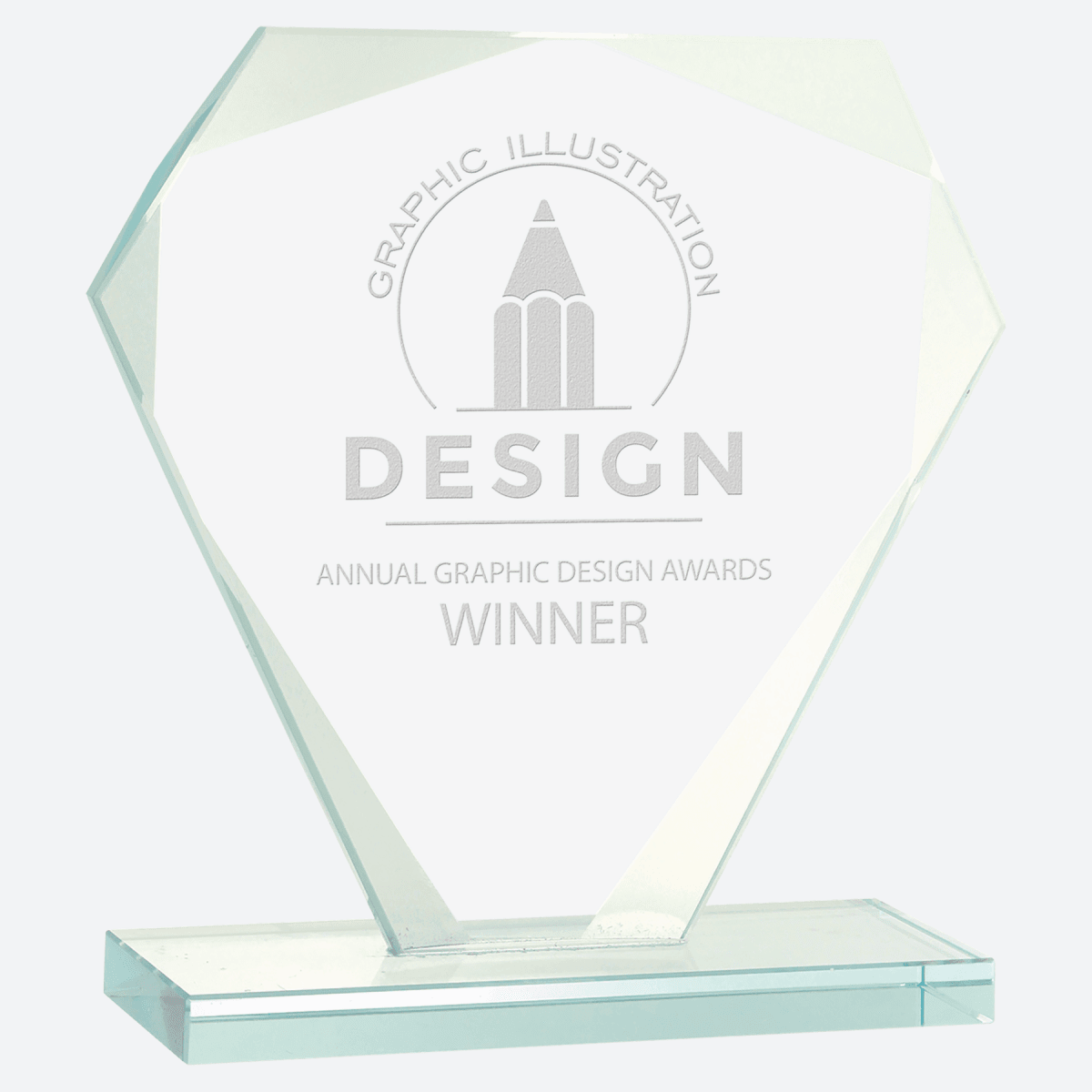Cut Diamond Jade Glass Award