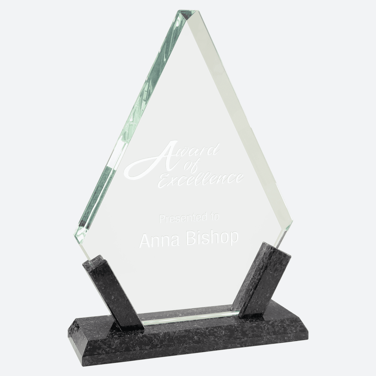 Diamond Glass with Black Marble Base