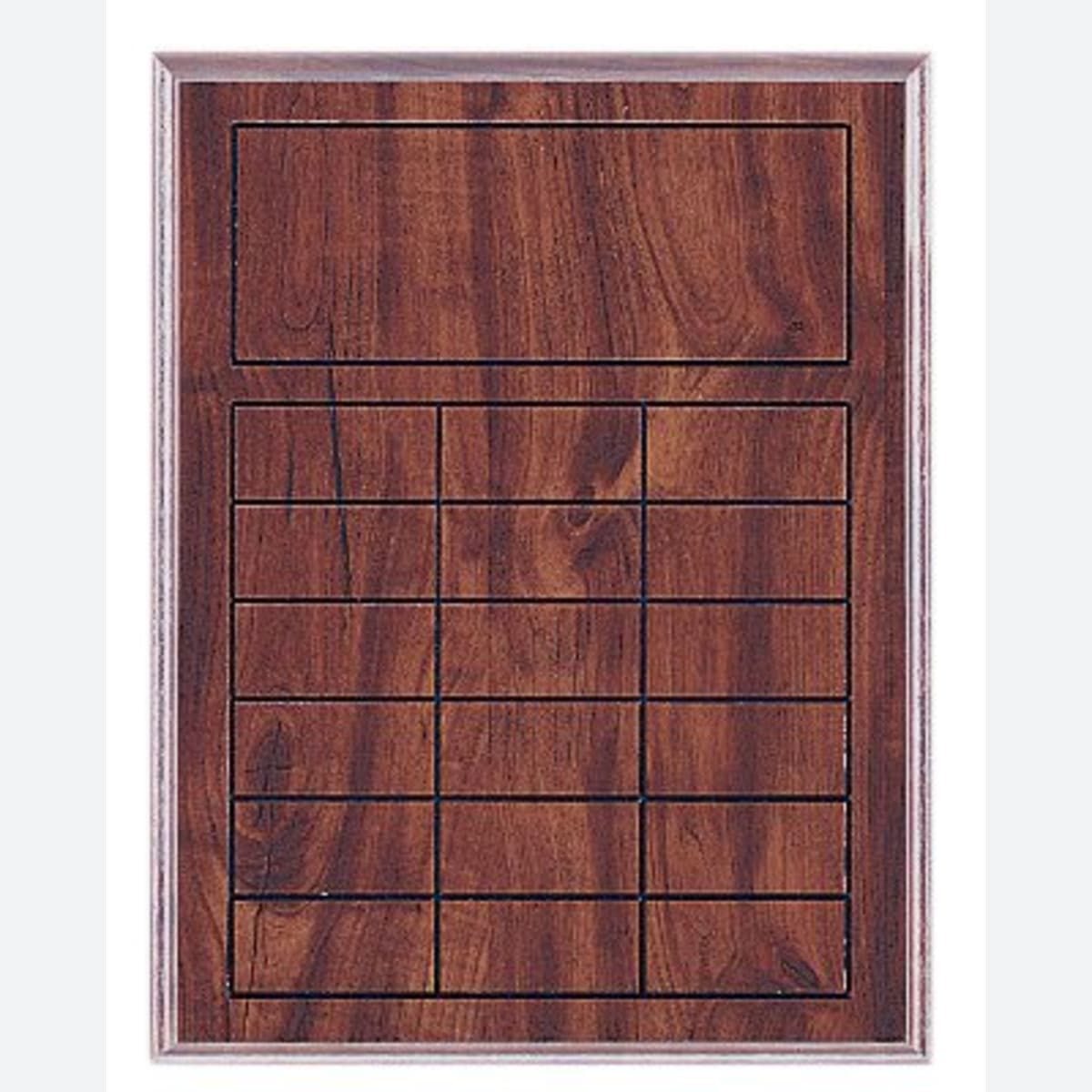 Cherry Finish Blank Perpetual Plaque for 18 Plates