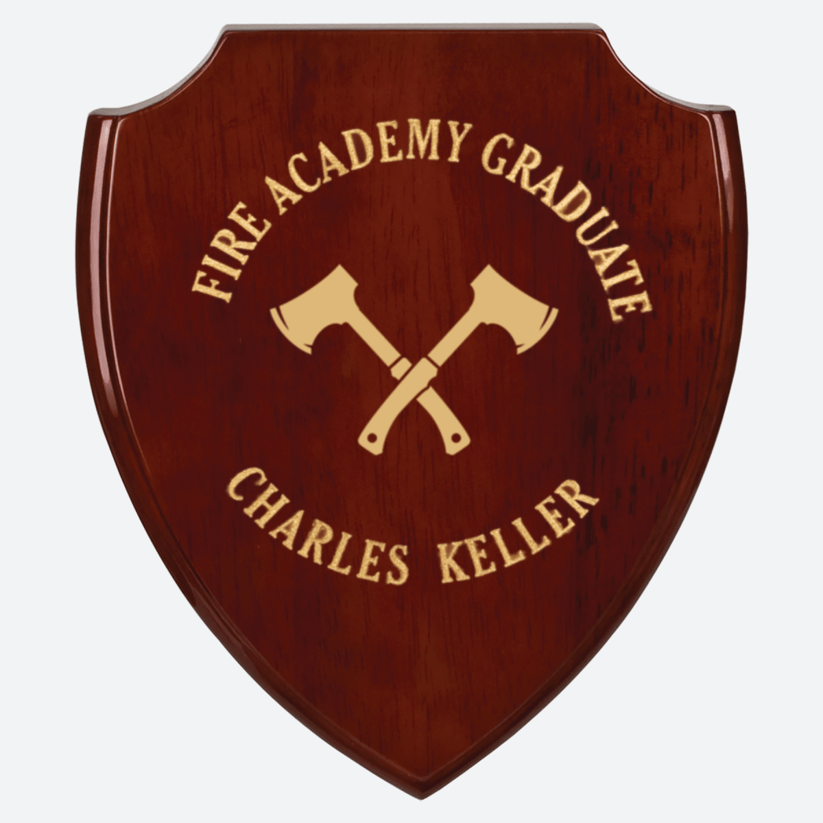 Rosewood Piano Finish Shield Plaque