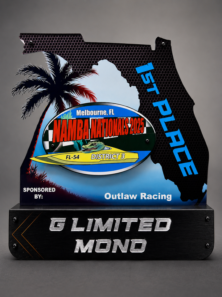 Fully custom acrylic race award