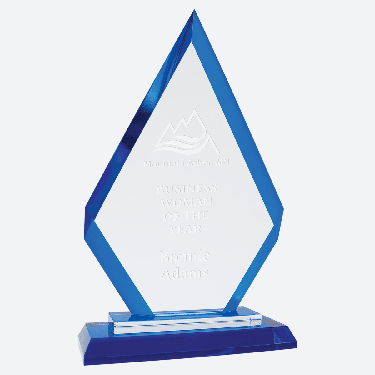 Diamond Blue Regal Glass