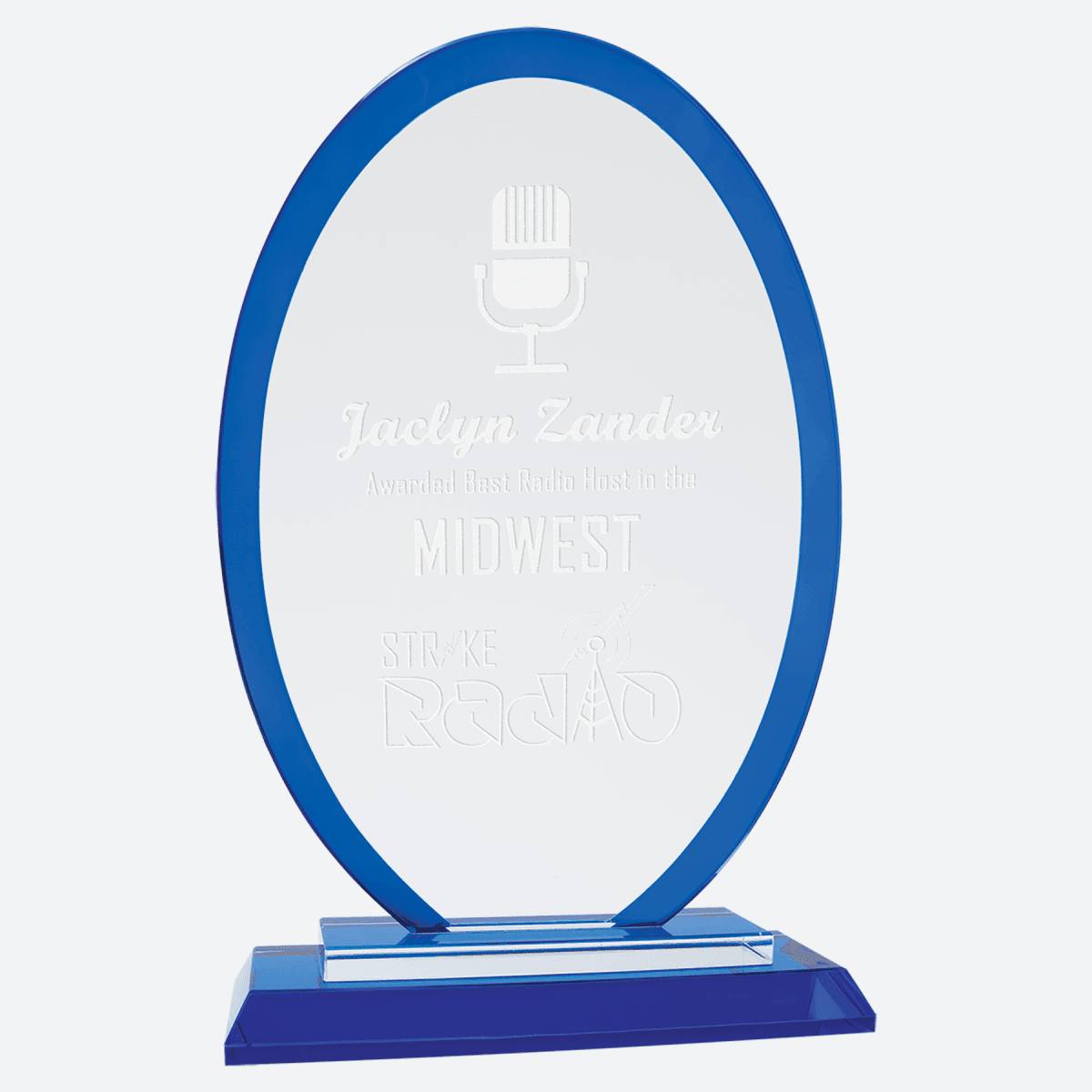 Oval Blue Regal Glass