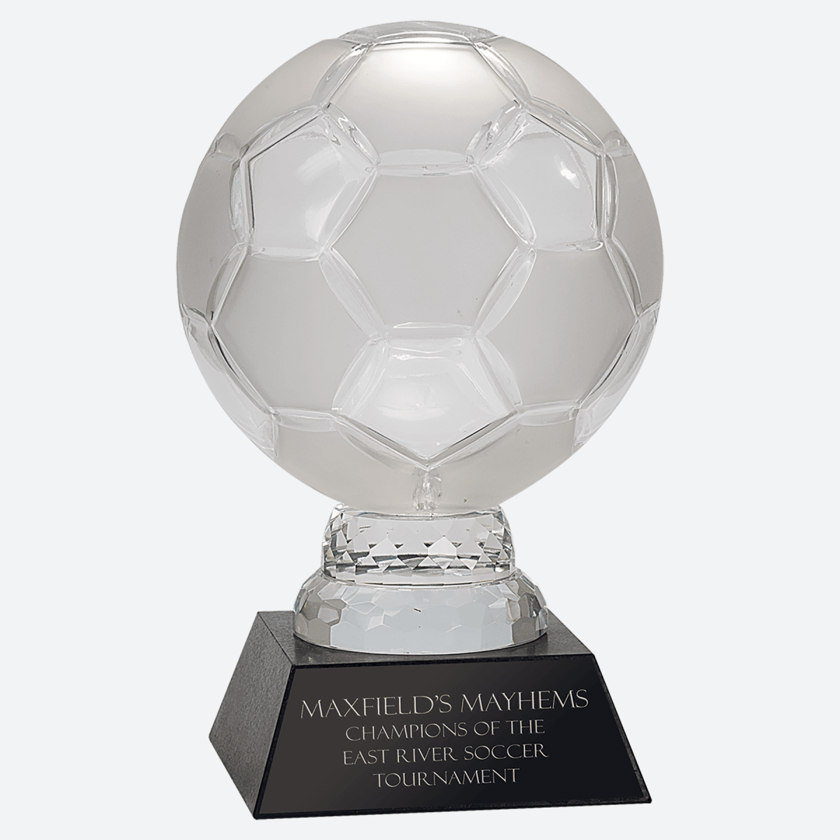 Glass Soccer Ball with Marble Base