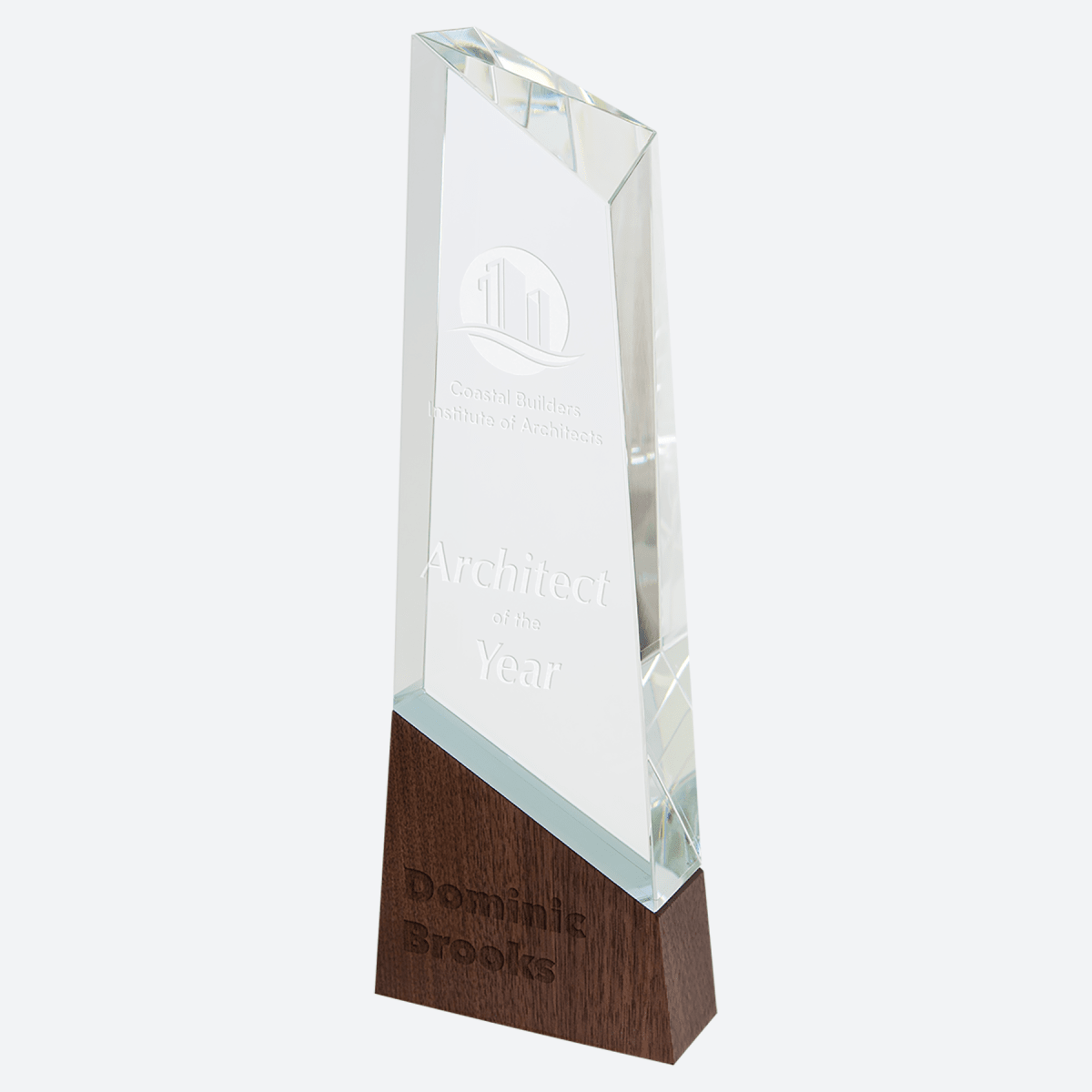 Peak Sierra Glass with Walnut Base
