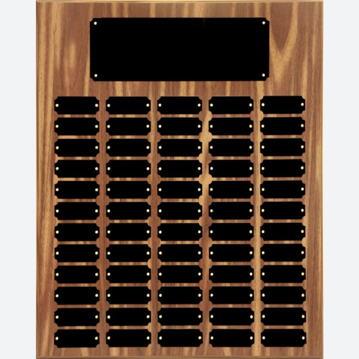 60 Black Plate Walnut Finish Completed Perpetual Plaque