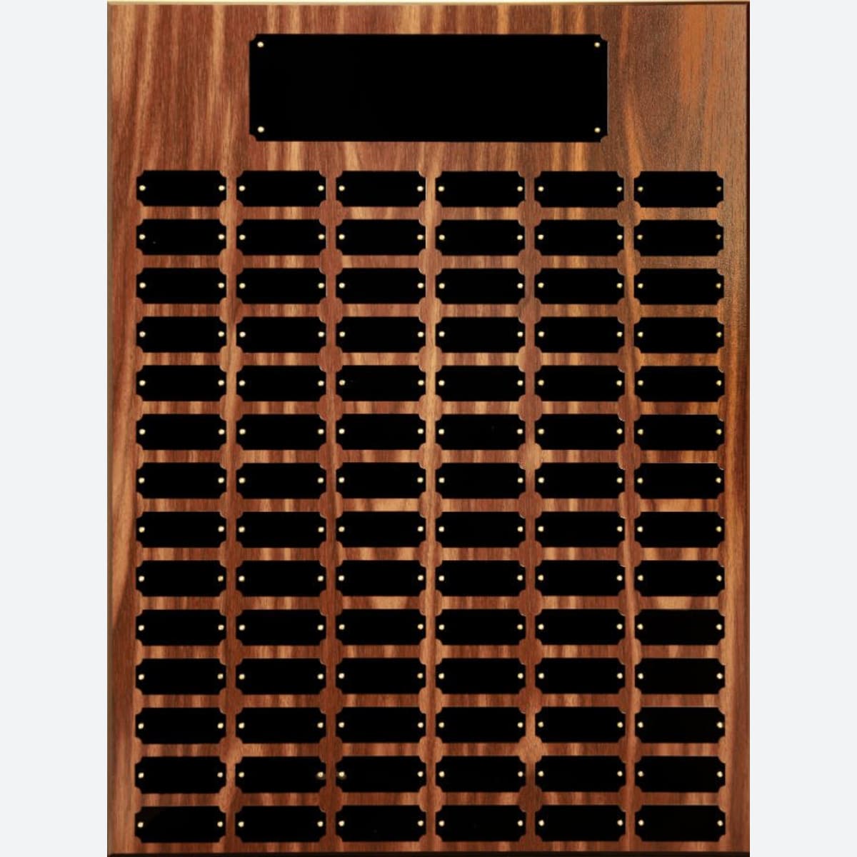 84 Black Plate Walnut Finish Completed Perpetual Plaque