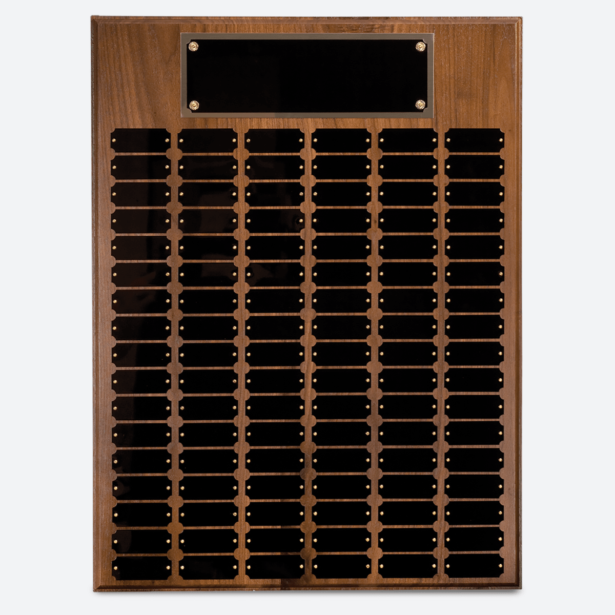 102 Plate Genuine Walnut Completed Perpetual Plaque