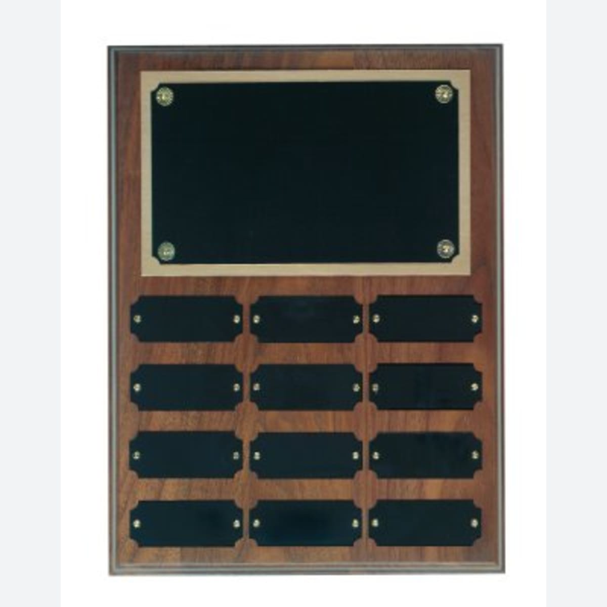 12 Plate Genuine Walnut Completed Perpetual Plaque
