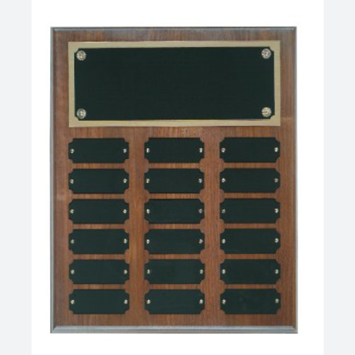 18 Plate Genuine Walnut Completed Perpetual Plaque