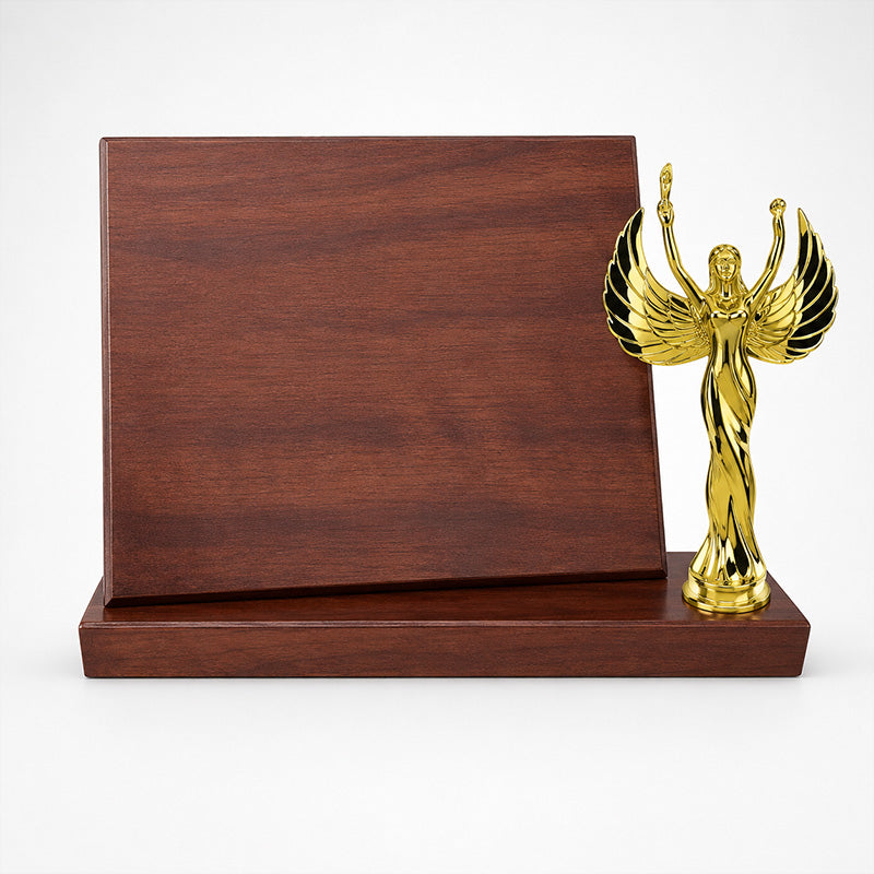 Cherry Finish Stand Up Plaque w/ Topper