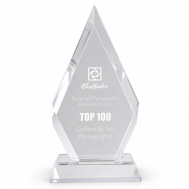 Frosted Base Diamond Impress Acrylic Award