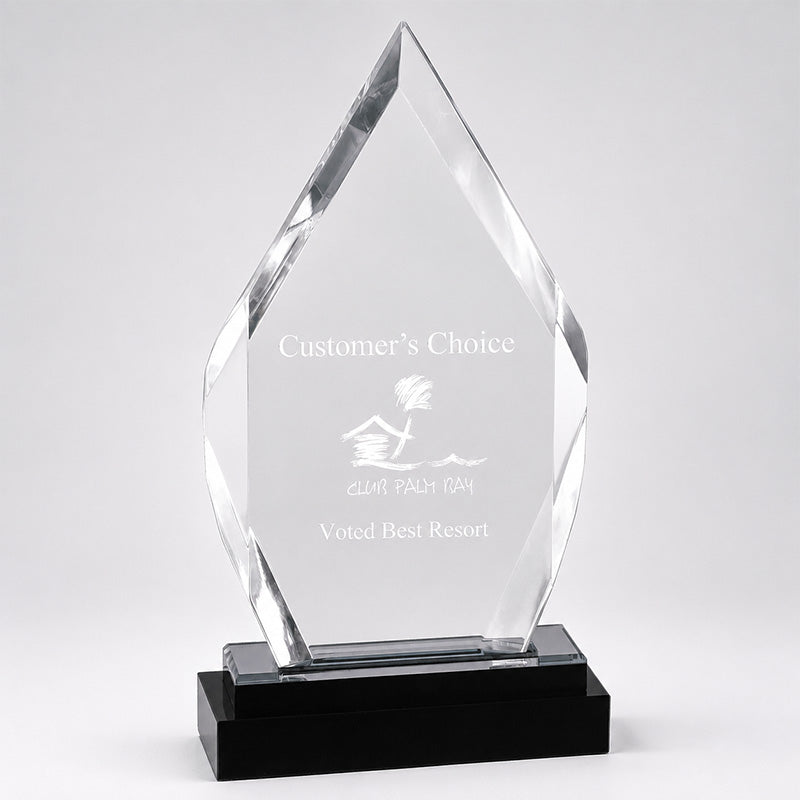 Fusion Diamond Acrylic Award w/ Black Glass Base