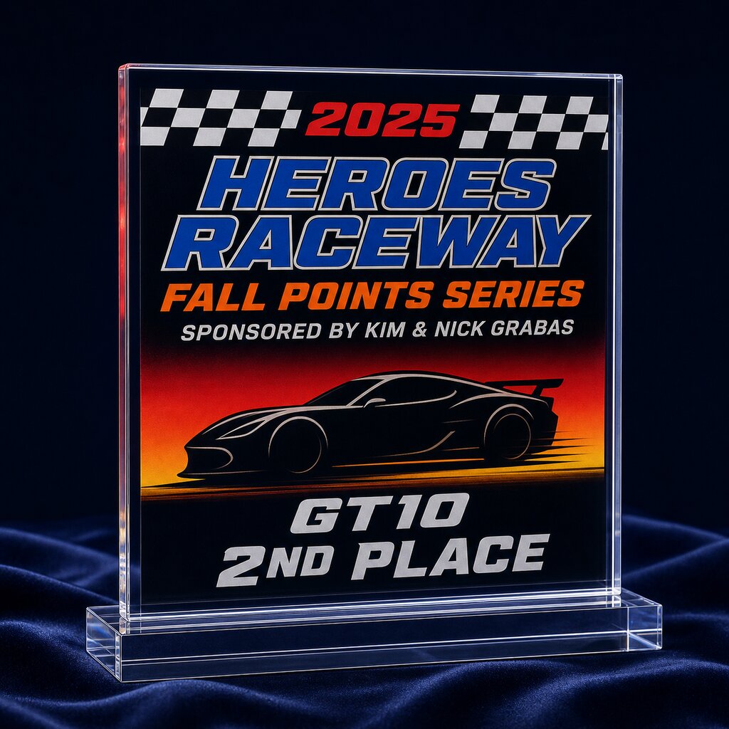 Printed acrylic race series plaque