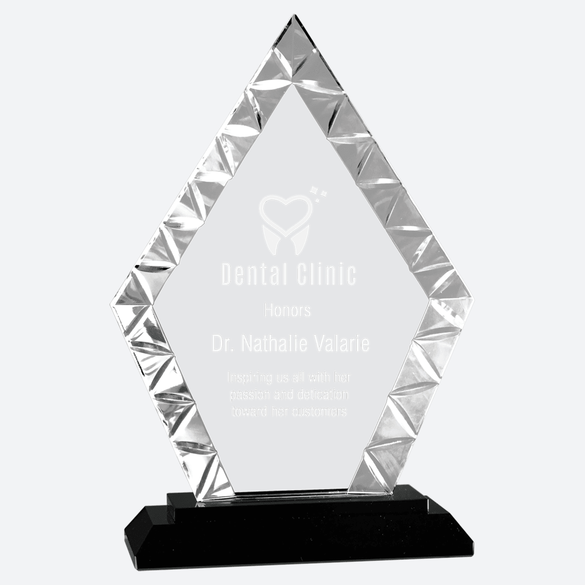 Diamond Accent Glass on Black Base