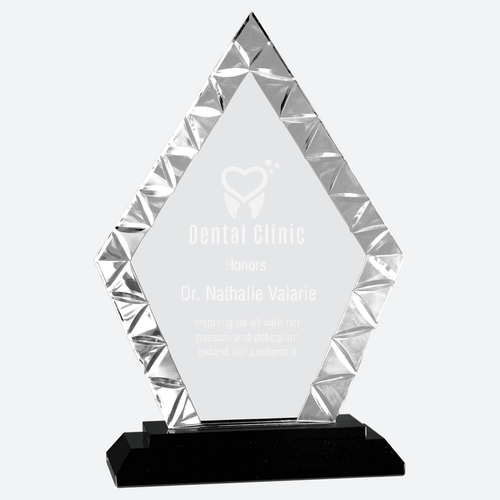 Diamond Accent Glass on Black Base