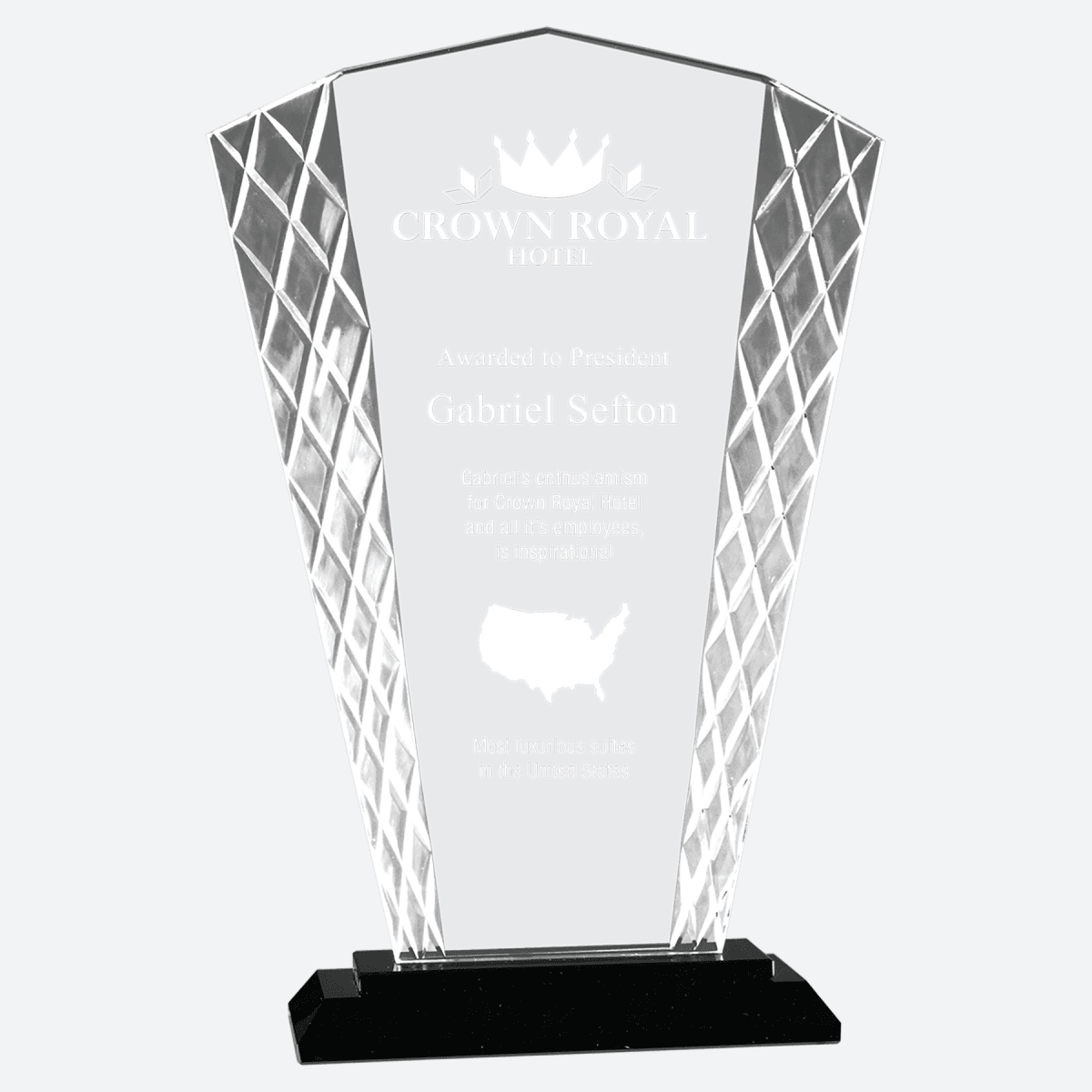 Fan Accent Glass on Black Base